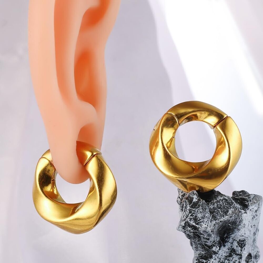 Hypoallergenic Stainless Steel Ear Hangers Gauges Plugs for Stretched Lobes - Picture 6 of 7